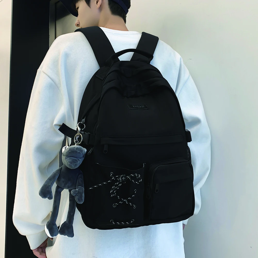 

Large Capacity Women's Backpacks for Girls Solid Color Nylon School Bag High Quality Anti Theft Rucksack Ladies Canvas