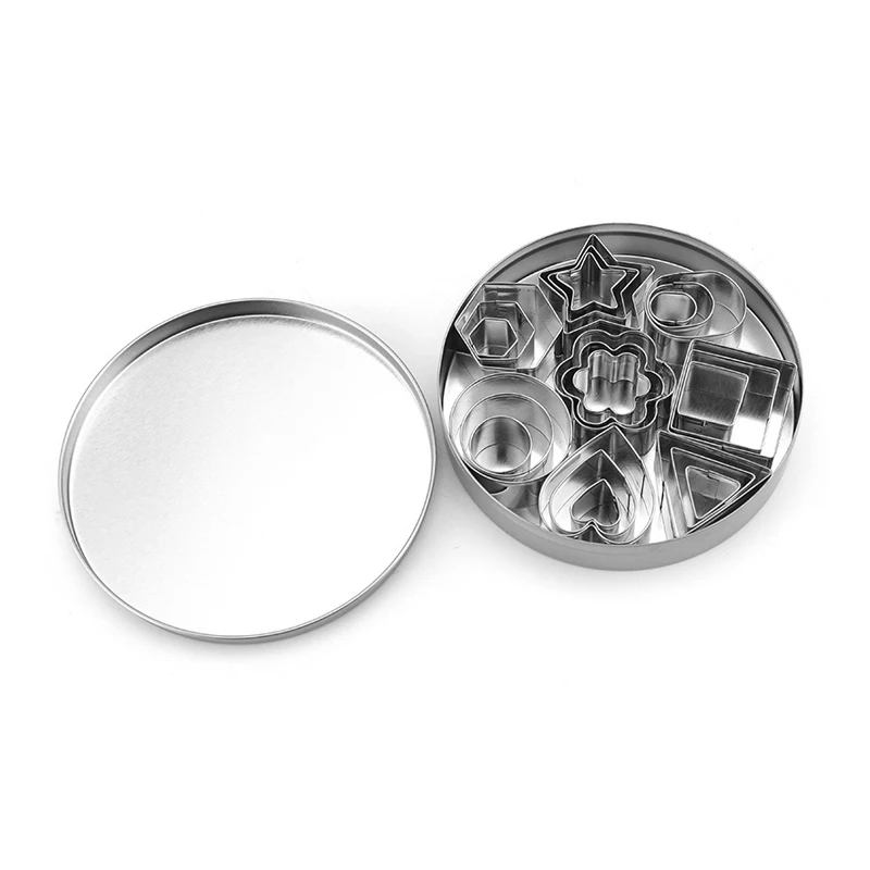 

24 шт., форма для печенья из нержавеющей стали, мини-формы для печенья, набор форм для печенья, инструмент для выпечки, форма для выпечки пирога, помадки, торта, печенья