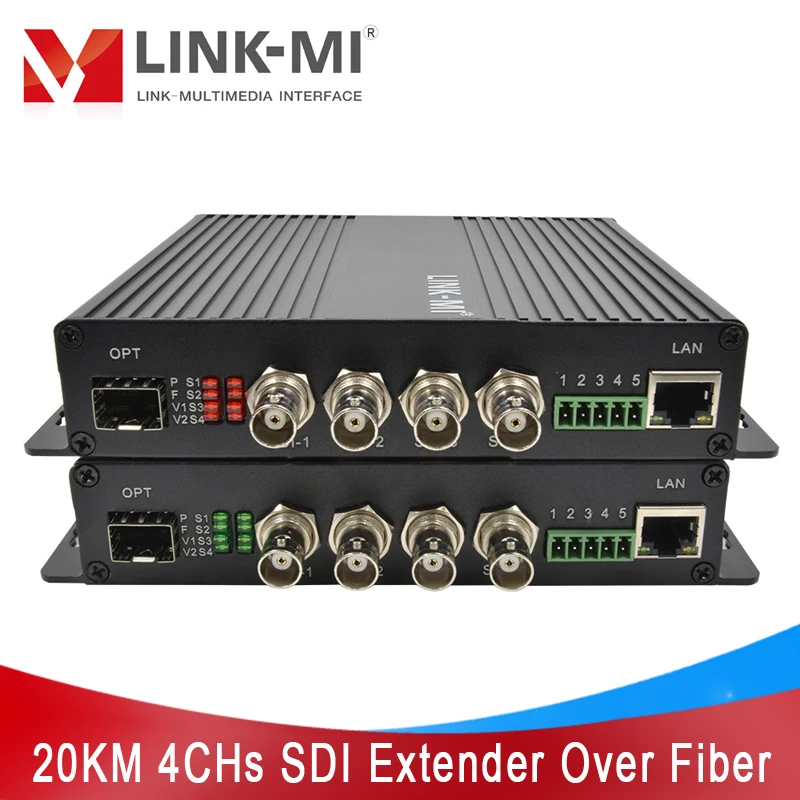 Флуоресцентный удлинитель для оптоволоконного преобразователя с RS485/422/232 Ethernet 20KM 4 порта SDI, оптоволоконный удлинитель с LC/FC SFP