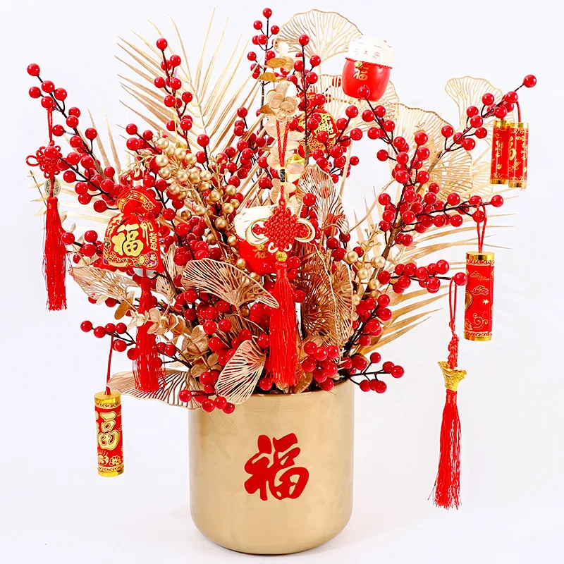 Красные искусственные украшения украшение для дома счастливый кулон подарки