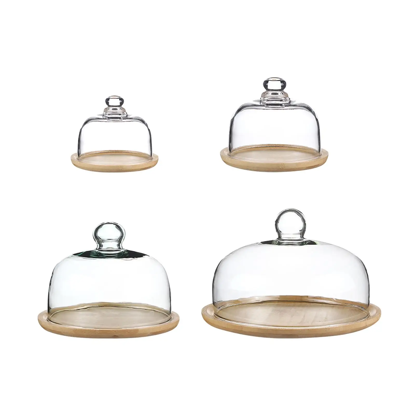 Бамбуковая подставка для торта с куполом сервировочный поднос