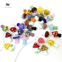 2pcs mini cute mushroom pendant handmade glass charms diy fashion necklace for women girls creative design female jewelry party