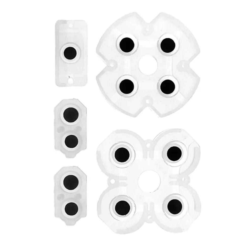 

5 комплектов силиконовых резиновых прокладок, проводящие Сменные проводящие силиконовые прокладки, прозрачные для PS4 JDS-050