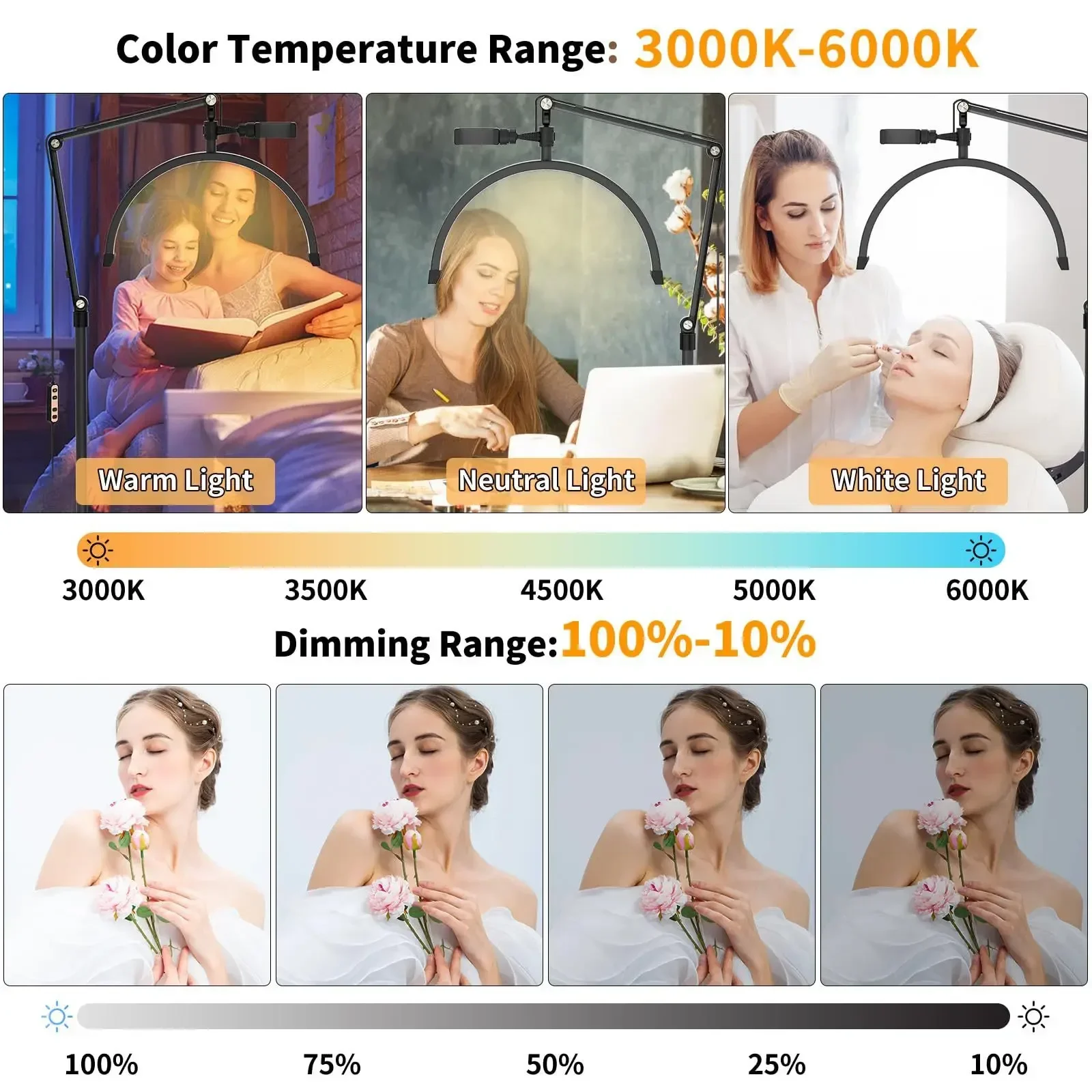 Складная Напольная Лампа 2 в 1 фонарь с полумесяцем 16 дюймов 20 Вт настольным