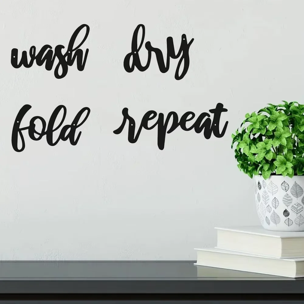 Набор металлических табличек для стирки из 4 предметов стиль дома со стиркой