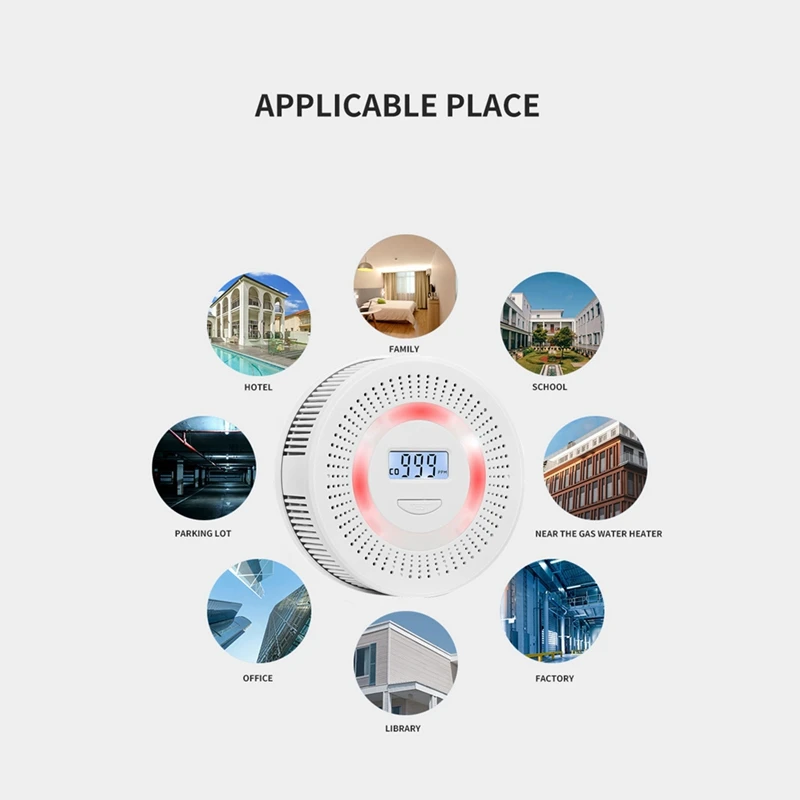 Датчик угарного газа и дыма 2 в 1 звуковая сигнализация для дома шт.