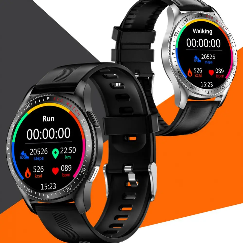 

Men PPG+ECG Smart Watch Call Health Rate Health Monitor Reminder Sports Smart Watch 240*240 1.28inch IPS HD screen