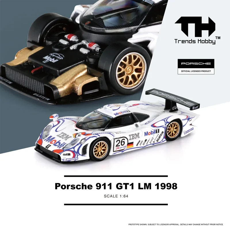 Фото Th 1:64 911 GT1 Lm 1998 24-H Le Mans Champion Car 2025 Ханчжоу Выставка Ограниченная серия Имитация сплава Миниатюрная модель игрушки №4