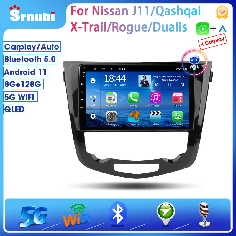 Srnubi Android 11 0 Автомагнитола для Nissan J11 Qashqai X-Trail Rogue Dualis 2013-2021 мультимедийный плеер 2Din