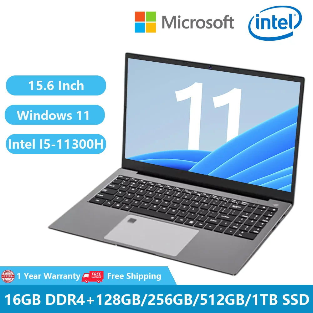 

Notebook I5 11th Gen Gaming Laptops Win11 Metal Office Netbook Portable Computer PC Intel I5-11300H 32GB RAM +1TB Dual M.2 SSD