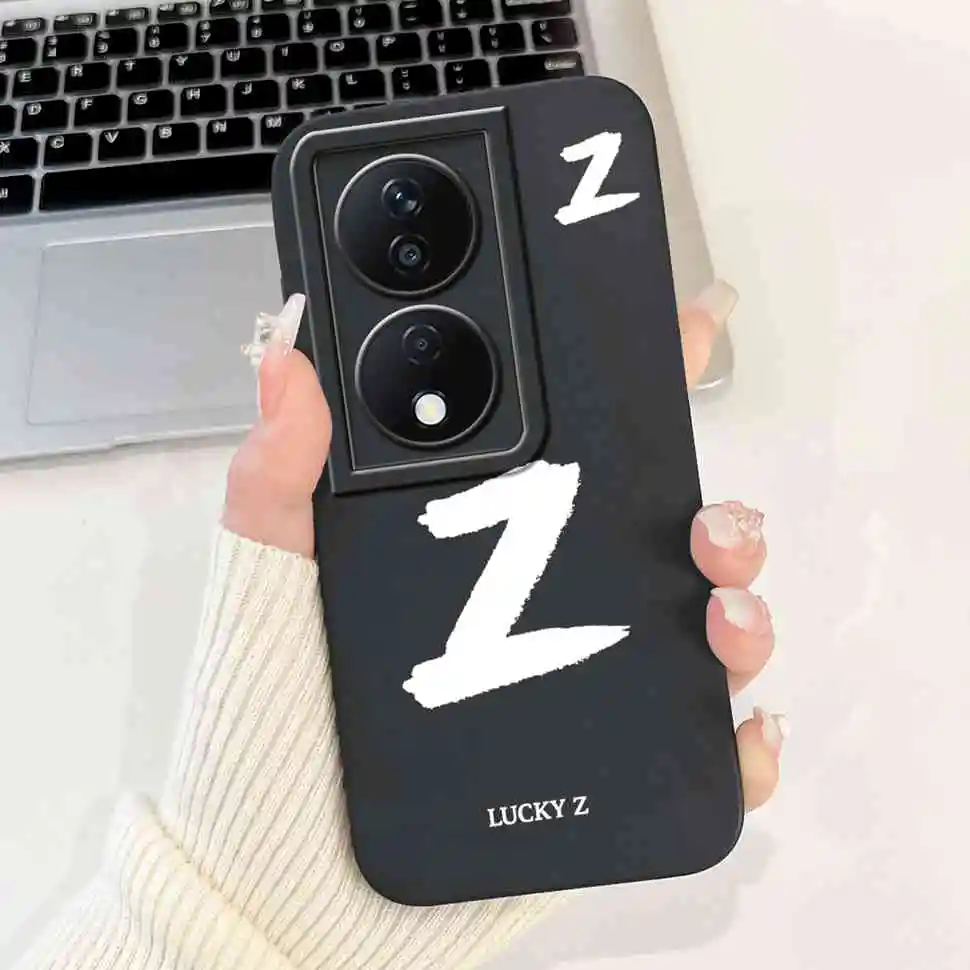 Фото Для Honor X7b 4G CLK-LX1 CLK-LX2 CLK-LX3 Чехол Lucky Letter A-Z Мягкий силиконовый чехол для Honor X7b 5G Honor Play 8T CLK-AN00 Shell №2