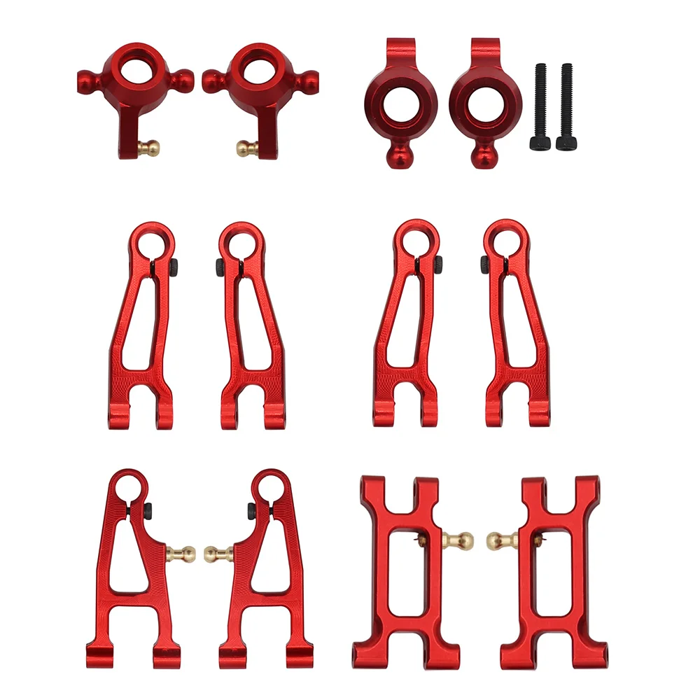 

12Pcs Metal Upgrade Parts Kit Hub Carrier Swing Arm for SG 1603 SG 1604 SG1603 SG1604 UDIRC 1601 1602 1/16 RC Car,Red