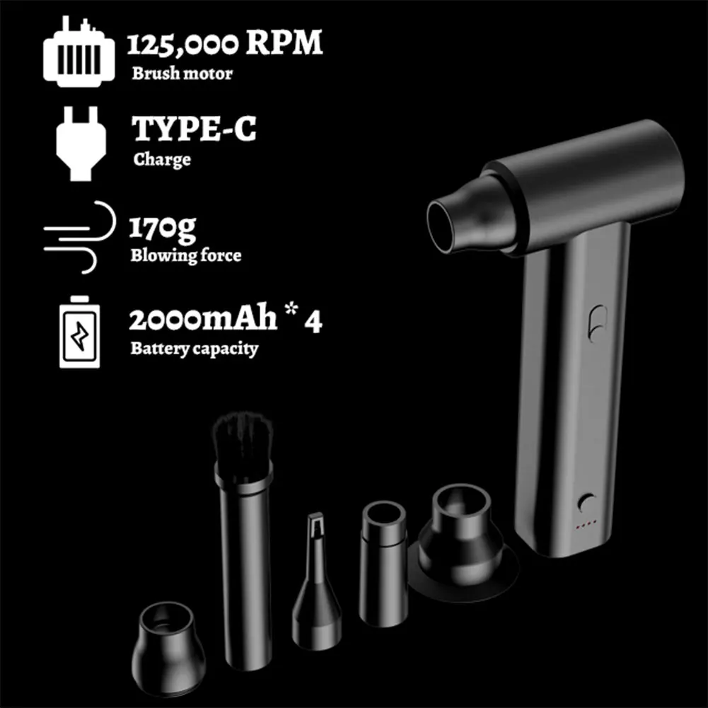 Мини-вентилятор турбовентилятора 120000 PRM 2 в 1 воздуходувка и пылесос