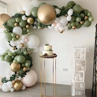 retro new olive green balloon chain package sweetened bean paste balloon set birthday party layout
