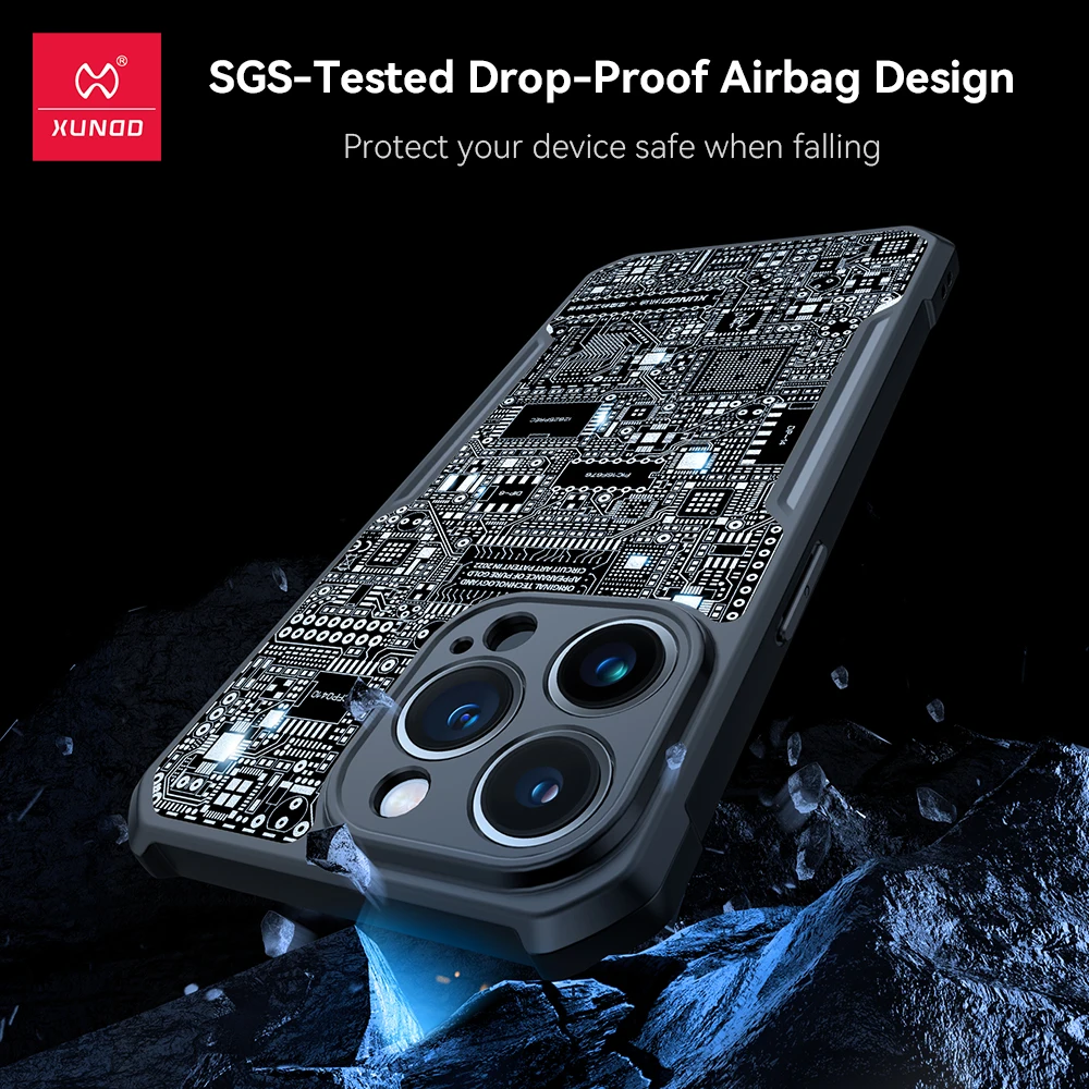 Xundd Pure Gold Silver Case For iPhone 13 14 Pro Max 12 Pro 14 Plus Airbag Anti-Fall Bumper Shell For iPhone 13 Pro Max Case