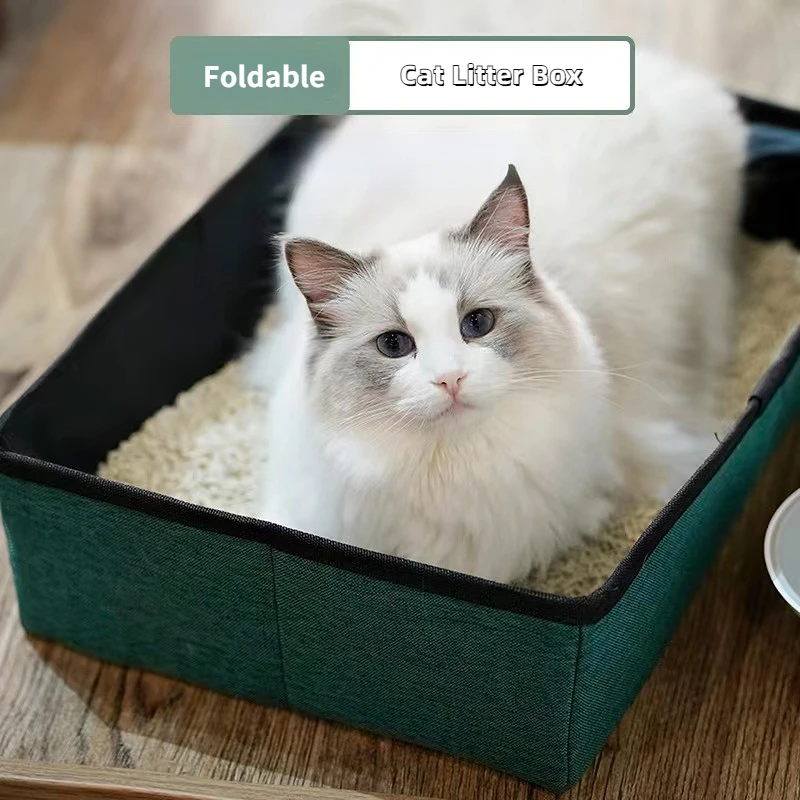 

Foldable Pet Supplies Cat Litter Box Semi-enclosed Cat Toilet Shoveling Feces Officer Anti-splashing Cat Supplies For Travel