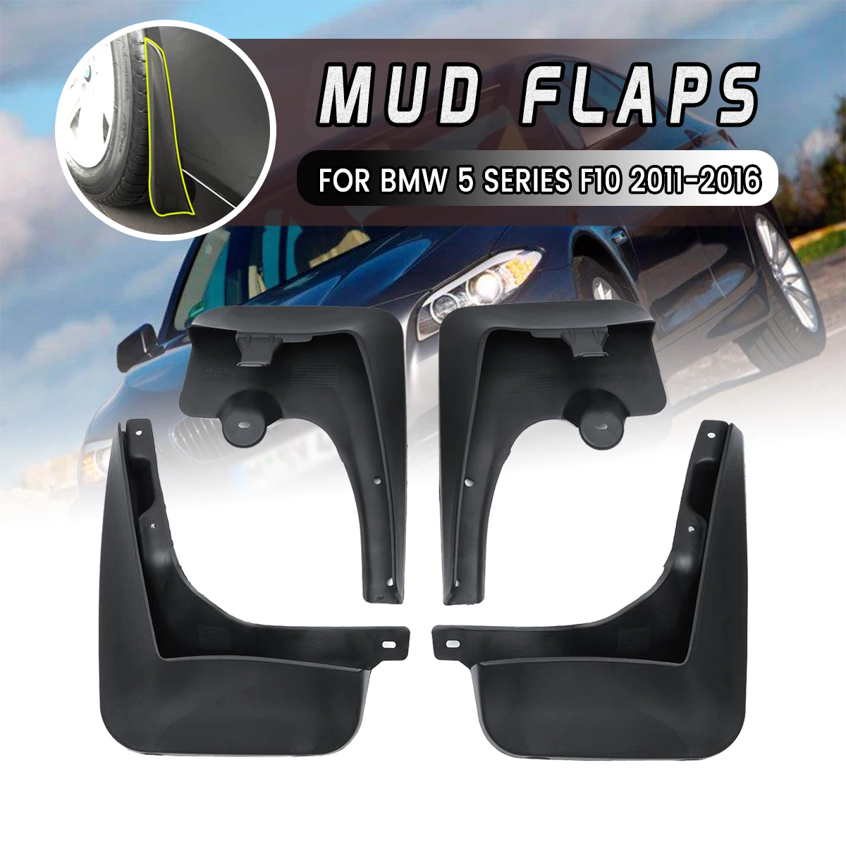 

Car Front Rear Mud Flaps Fender Mudguard Splash Guards Mudflap Accessories For BMW 5 SERIES F10 2011-2016