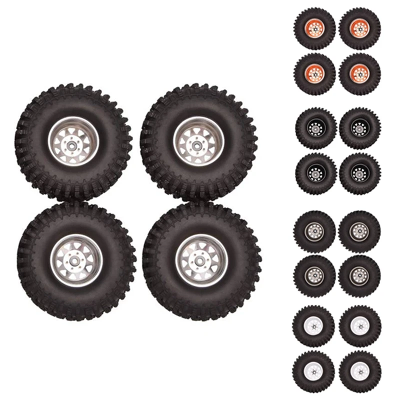 

4PCS Deep Dish Wagon 120Mm 1.9 Beadlock Wheel Rim Tire Set For 1/10 RC Crawler Car Traxxas TRX4 RC4WD D90 Axial SCX10