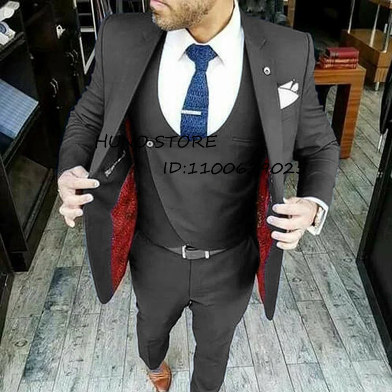 

Wedding Men's Suits Slim Fit Single Breasted Custom Tuxedo Fashion Party Male Blazer 3 Pieces Jacket Vest Pants TailcOat