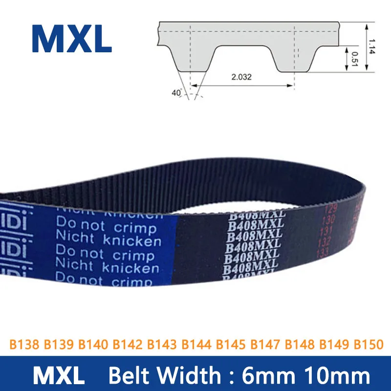 

1PCS MXL Timing Belt Width 6/10mm Rubber Closed Loop Synchronous Belt B138 B139 B140 B142 B143 B144 B145 B147 B148 B149 B150MXL