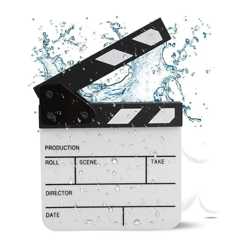 Фото Киноклапборд ABFN-Action Cut Board, акриловый, для съемок фильмов и телесериалов, сухостираемый, компактный, для режиссеров, для отслеживания сцен №2