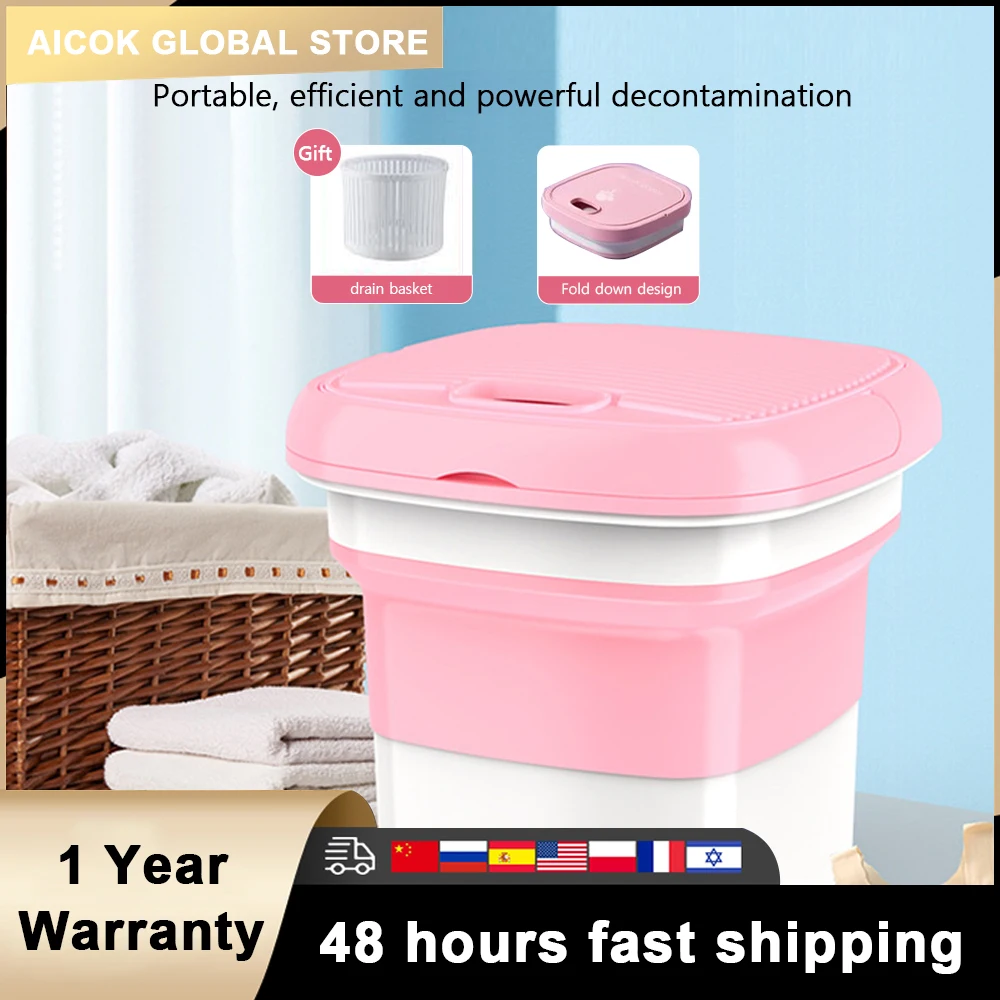 

4.5 L Portable Washer with Folding Washer Spinning with Dryer Basket for Socks Underwear Outdoor Travel