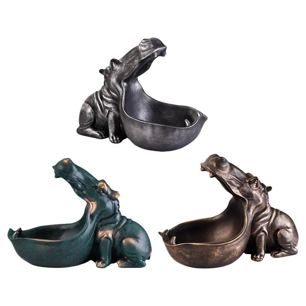 

Статуэтка гиппопотама из смолы, статуэтка гиппотама, скульптура, художественное украшение, мелочи, контейнер для хранения для спальни