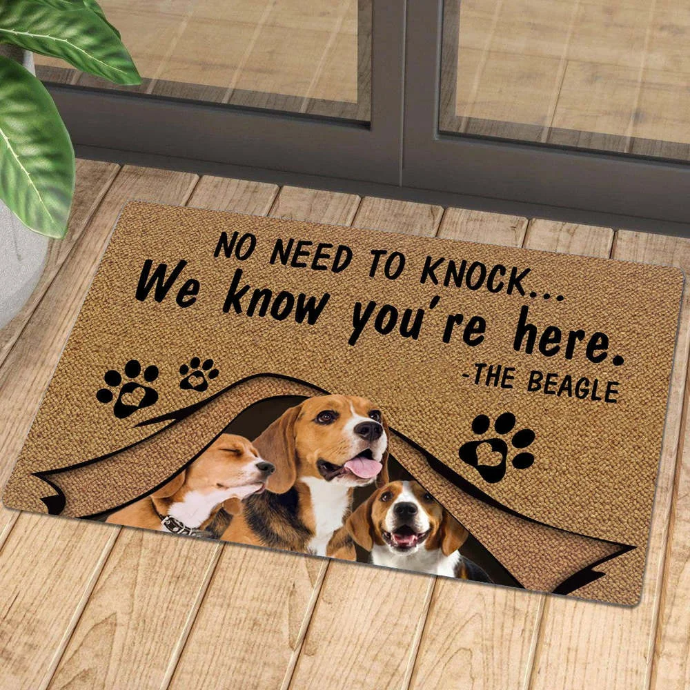 

No Need To Knock Beagle Doormat 3D Absorbent Non-slip Doormat for Bedroom Kitchen Bathroom Home Decor Mat Drop Shipping