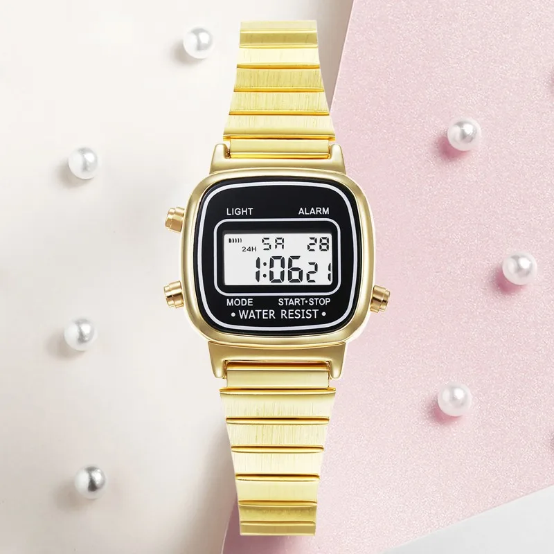 Женские часы из нержавеющей стали розовое золото женские модные квадратные