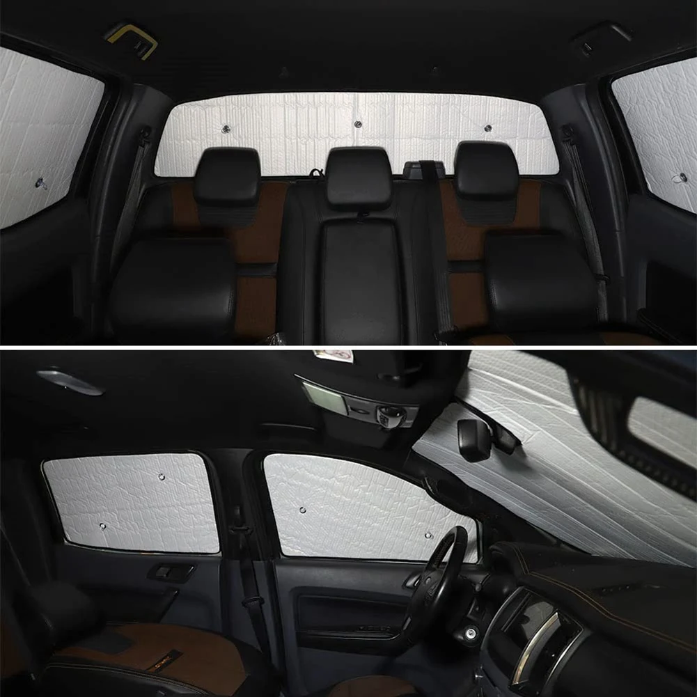 

Windshield Sunshade Kit for Ford Ranger 2015-2021 Car Front Window Sun Shade Foldable Sun Visor Cover Accessories, 6PCS