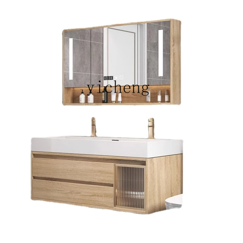 

XL Whole Washbin Log Style Bathroom Cabinet Combination Washstand Face Washing Double Chinese Dragon Heads Wash Basin