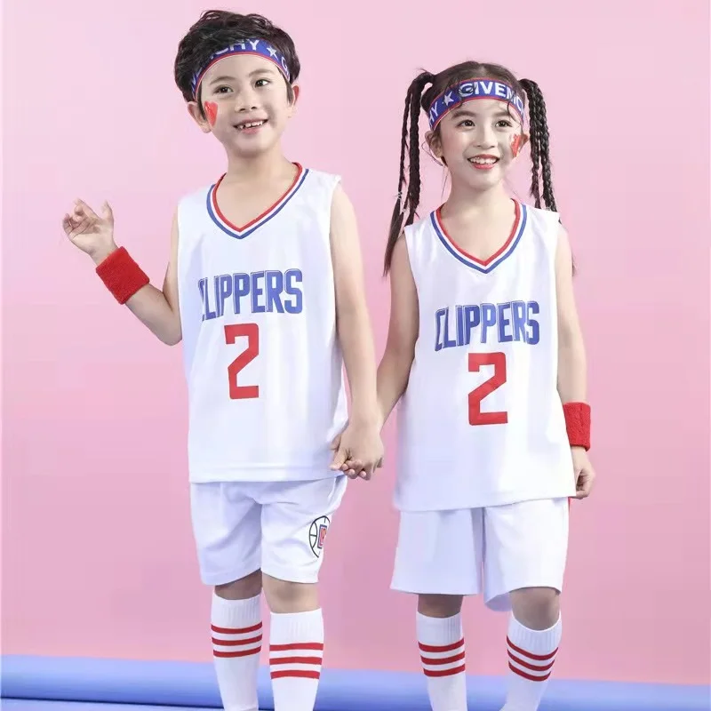 

NO:2/13 Basketball Star Boys Basketball Uniform Outdoor Sportswear 3-12Years Old Boy Youth Basketball Vest Short Suit Summer Set
