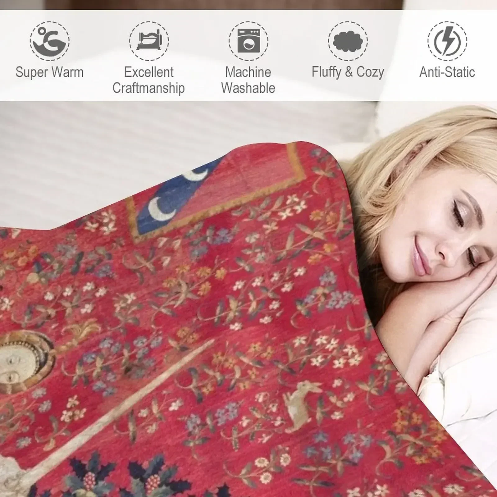 Средневековый гобелен Леди и единорог Five Senses — одеяло с прицелом детские