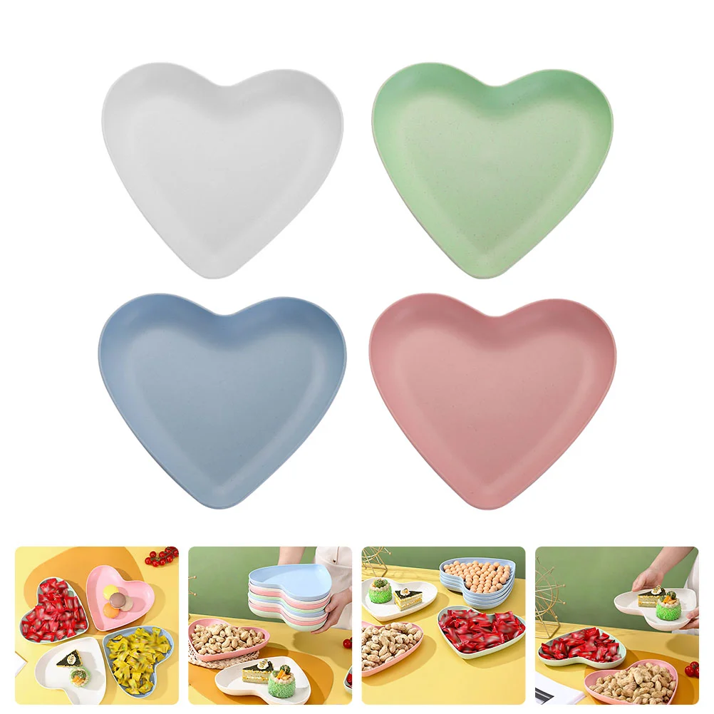 

Plate Heart Plates Serving Dish Bowl Tray Dinner Dessert Salad Platter Shaped Snack Breakfast Fruit Bowls Cake Chips Party Kids