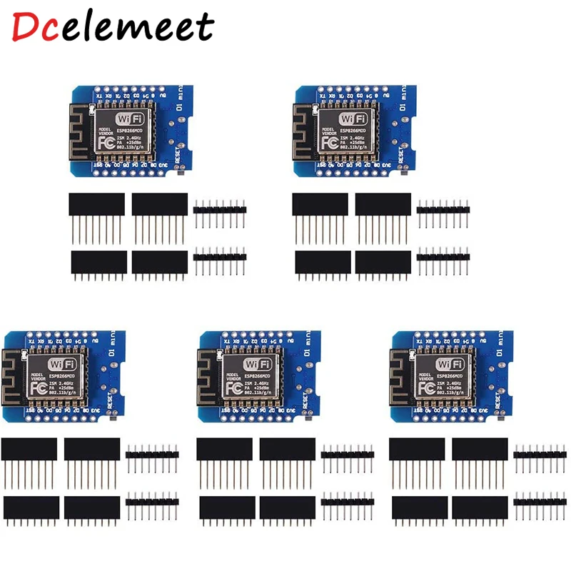 

5PCS ESP8266 ESP-12F NodeMcu Mini D1 Module WeMos Lua WiFi Internet Development Board for Arduino Compatible with WeMos D1 Mini