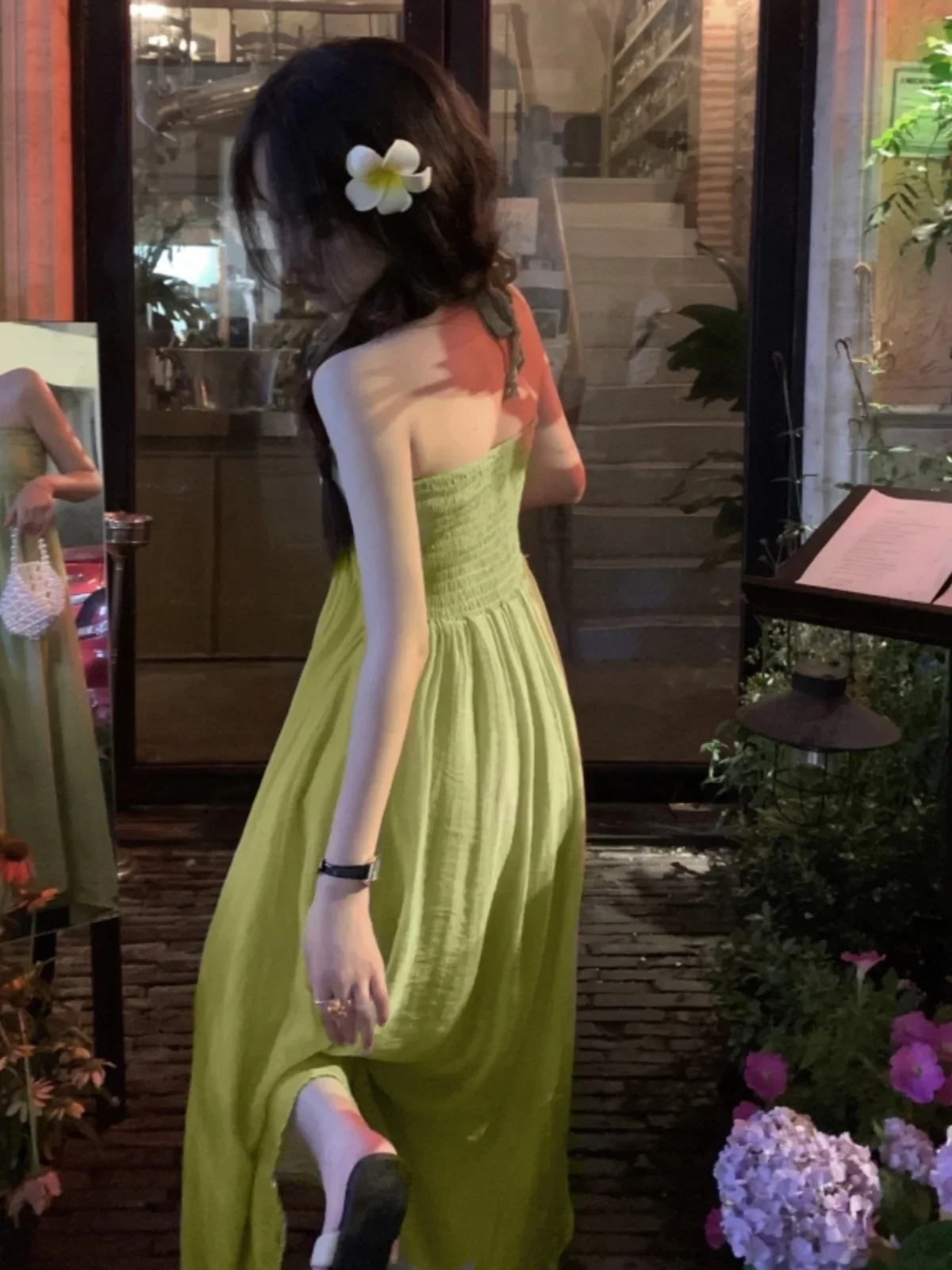 Элегантное Длинное платье во французском стиле Пляжное Платье для отпуска с