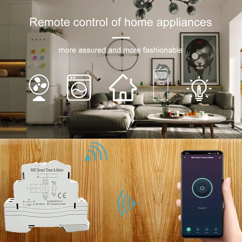 

Выключатель Tuya с Wi-Fi, 16 А, С Монитором