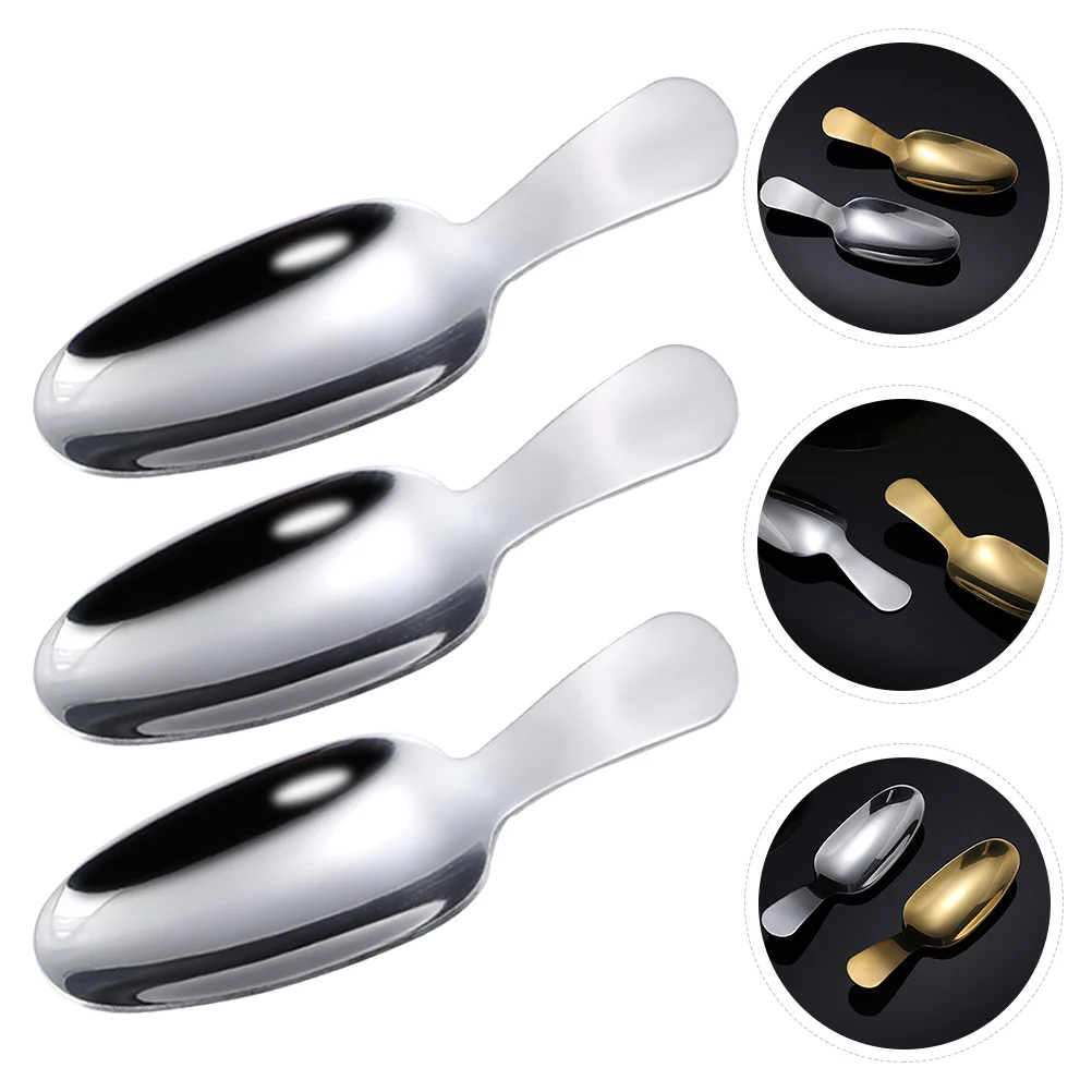 

Spoon Spoons Scoop Tea Coffee Mini Scoops Icesalt Cream Short Dessert Sugar Condiments Steel Stainless Handle Loose Measuring