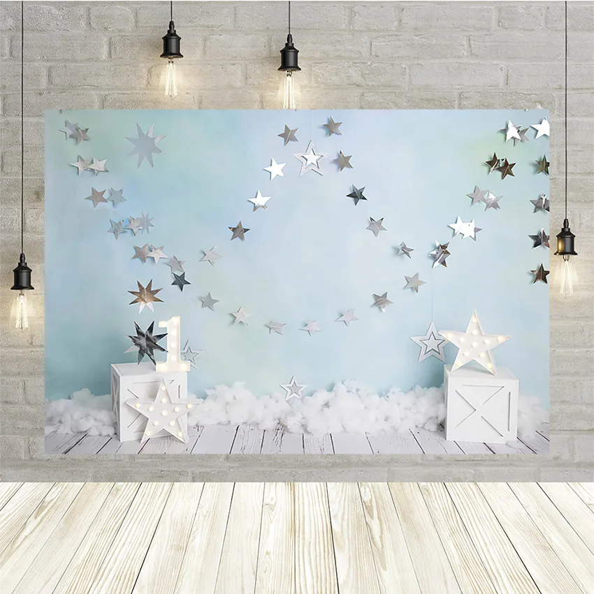 

Mehofond Star Light Glow Photography Backdrop Boys 1st Birthday Party Portrait Photo Shoot Decoration Background Photo Studio