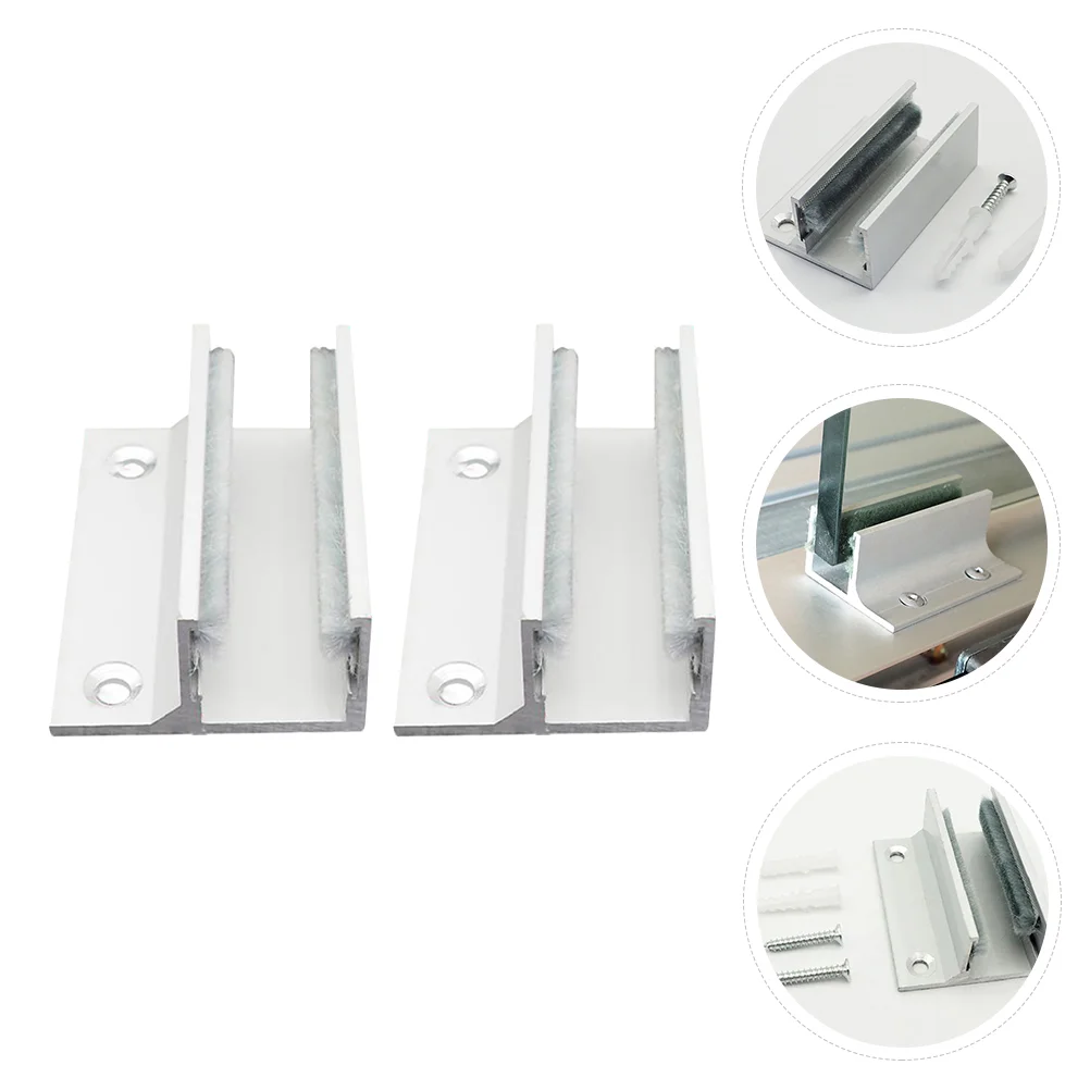 

2 Pcs Glass Door Stay Roller Track Glass Door Roller Guide Aluminum Alloy Barn Door Stay Roller Aluminum Floor Guide
