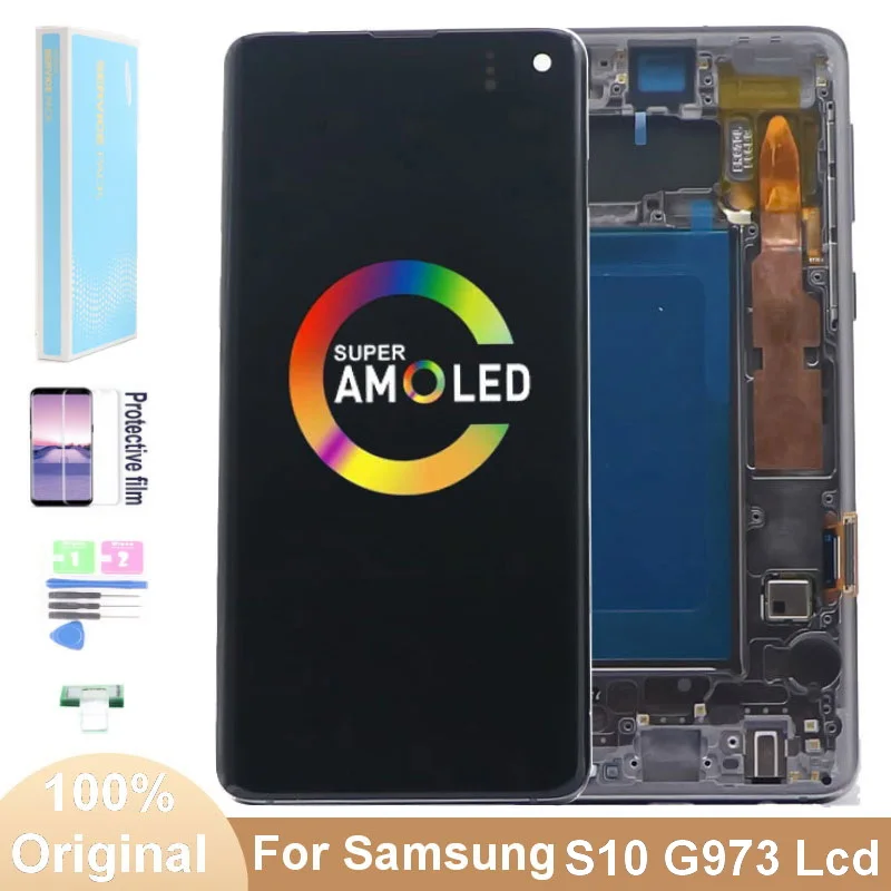 100% Оригинальный 6 1 дюймовый AMOLED G973 ЖК-дисплей для Samsung Galaxy S10 LCD G973F G973F/DS дисплей