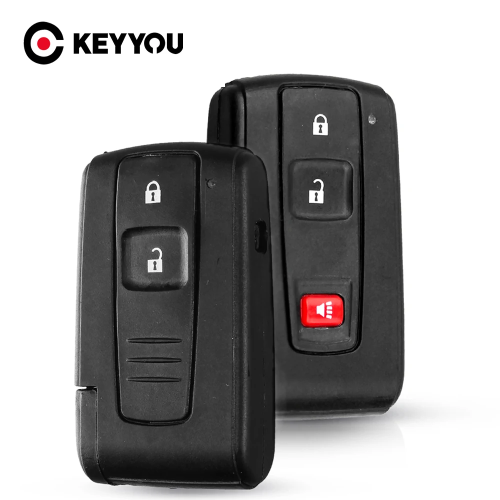 KEYYOU 2/3 Buttons Remote Smart Car Key Cover For Toyota Prius 2004 - 2009 Corolla Verso Camry With / No Uncut Blade