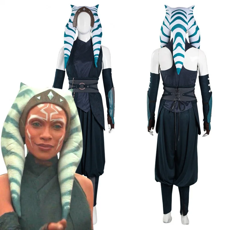 

Костюм для косплея S2 Ahsoka Tano, костюмы из топа и брюк, карнавальный костюм на Хэллоуин для взрослых женщин и девочек