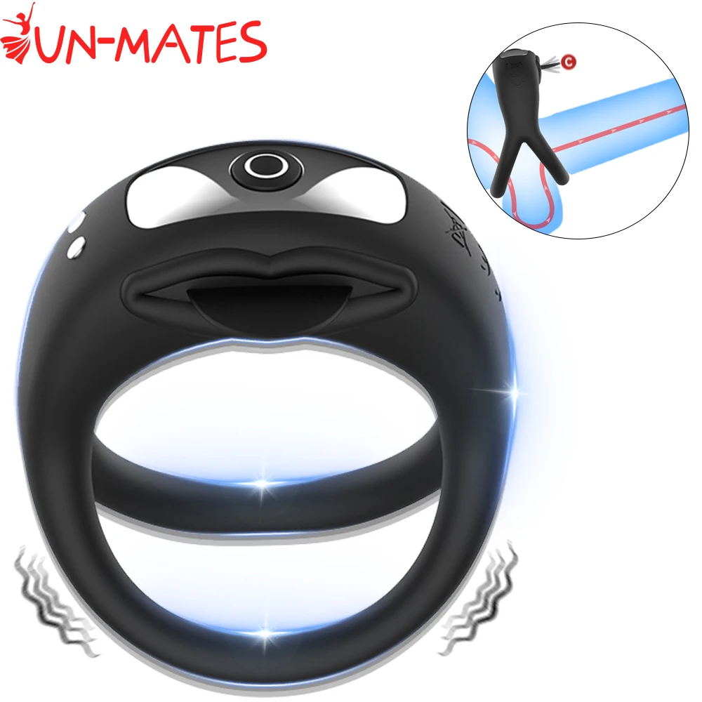 Fluorescencyjny członek wibracyjny z seksualnym pierścieniem na penisa dla mężczyzn Materiał silikonowy Stymulator łechtaczki...