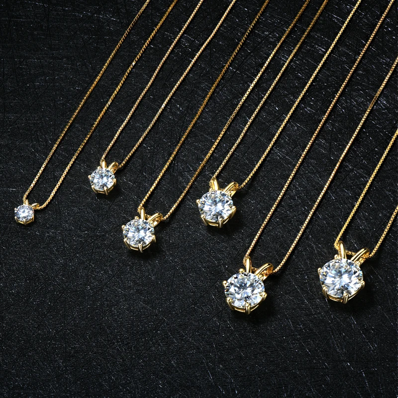 Фото RAPRGOLD GRA сертифицированные многоразмерные круглые ожерелья с подвеской из муассанита для женщин, стерлинговое серебро 925 пробы, цепочка-пасьянс, ювелирное изделие, подарок №5