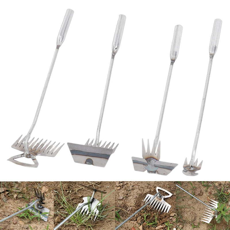 

New Weeding Artifact Uprooting Weeding Tool, Manganese Steel Forged Weed Puller 4/8/11 Teeth Dual Purpose Weeder, High Strength