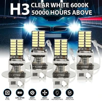 4 pcs h3 24 smd led car bulbs waterproof super bright fog lamp driving light conversion kit 850lm 6000k white