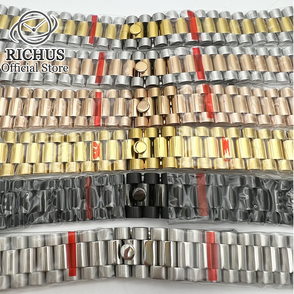 RICHUS 20 мм ремешок для часов серебро золото розовое президента замена твердая