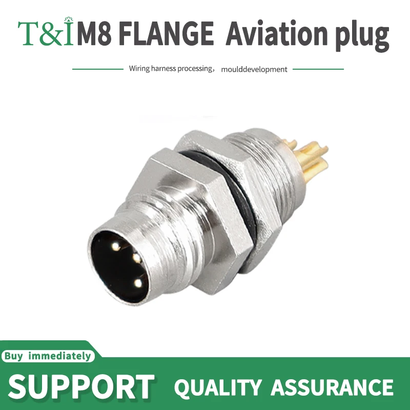 

M8 waterproof connector - 3/4/5/6/8 PIN Flange male female M8 waterproof aviation plug socket sensor cable connector