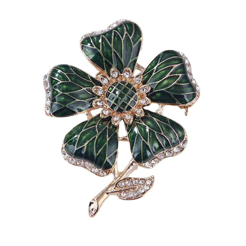 

Flower Brooch Pins For Women Clothes Crystal Flower Lapel Pin Blossom Brooch Women's Austrian Jewelry Fashionable Accessories